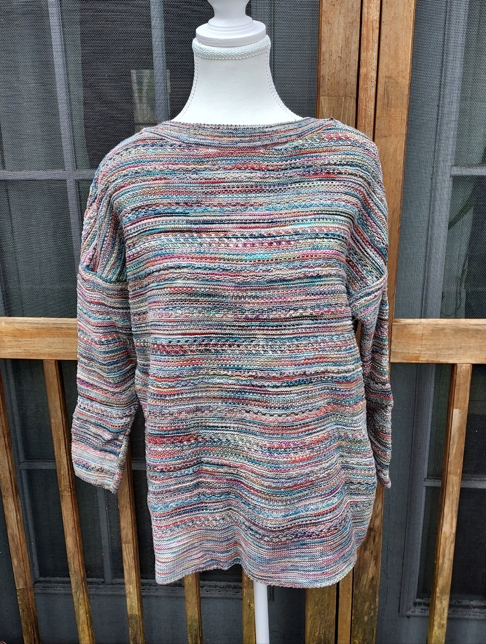 J. Jill Multicolor Striped Knit Women's Cotton Sweater